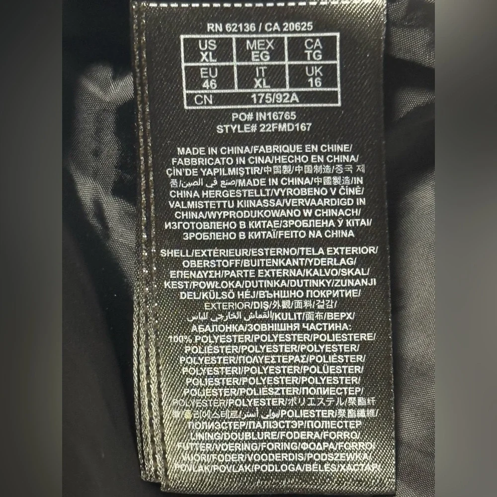 GUESS Black Shiny Puffer With Faux Fur Hoodie Ladies Size XL - Picture 8 of 12